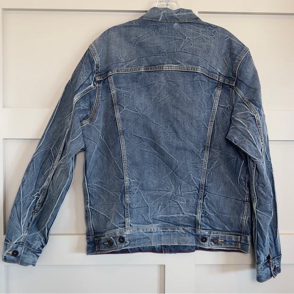 Levi Strauss Denim Trucker Jacket Distressed Button Front Men's Size Large - Picture 6 of 12